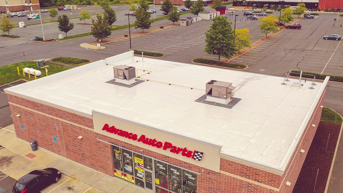 business roofing job in Hadley, MA