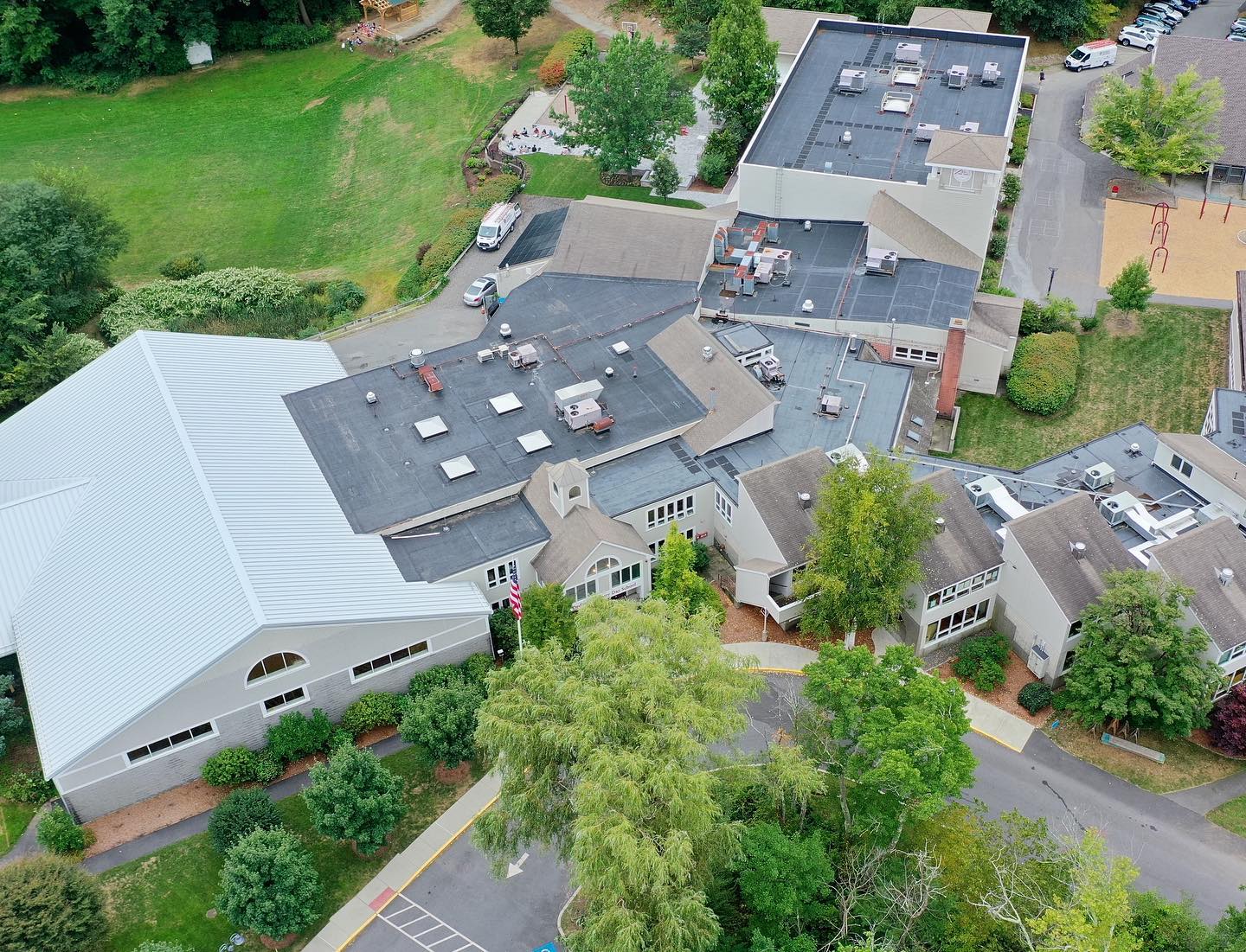 School roof installation